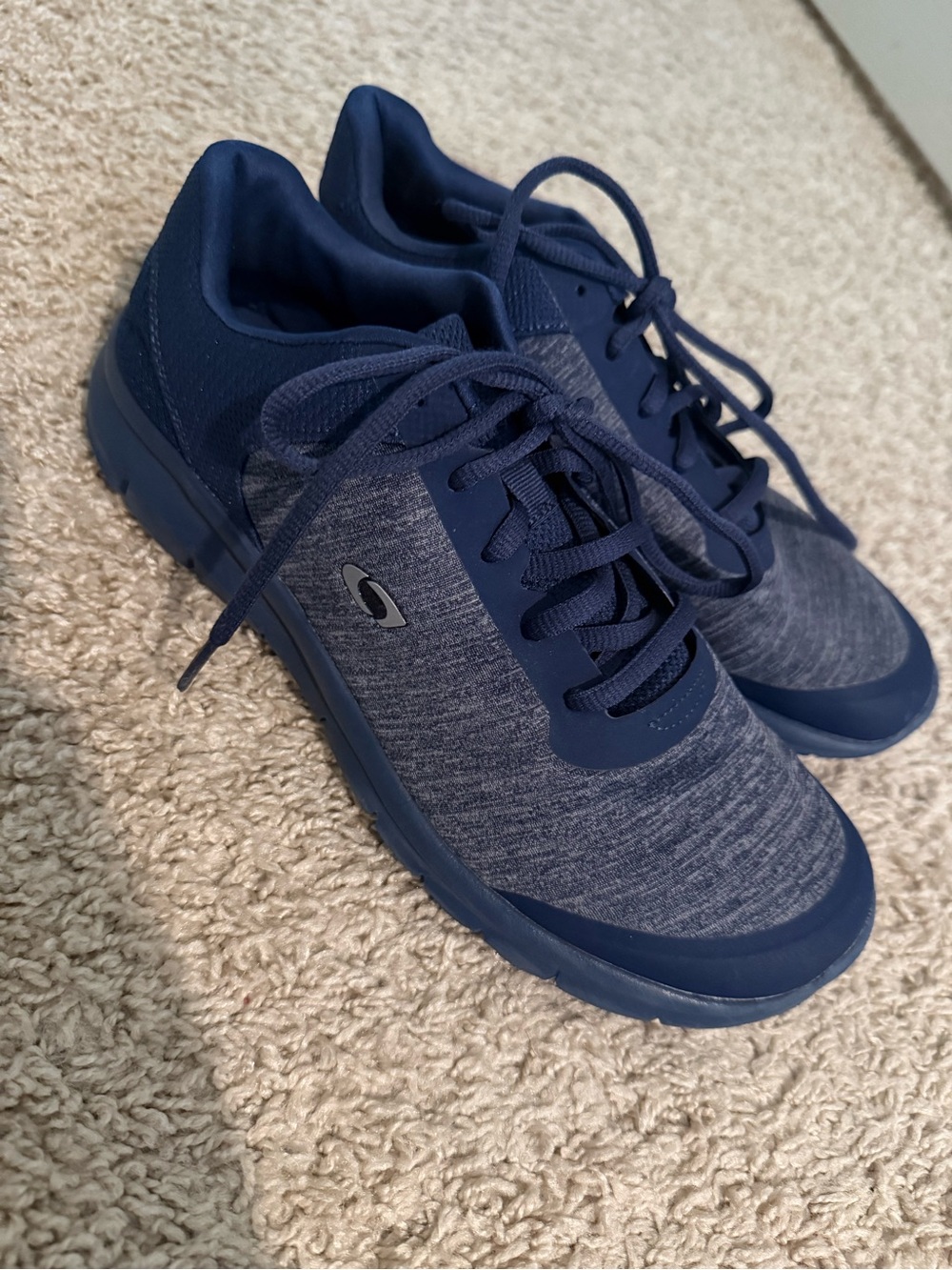 Navy Athletic Sneakers - Dark Blue Knit Trainers